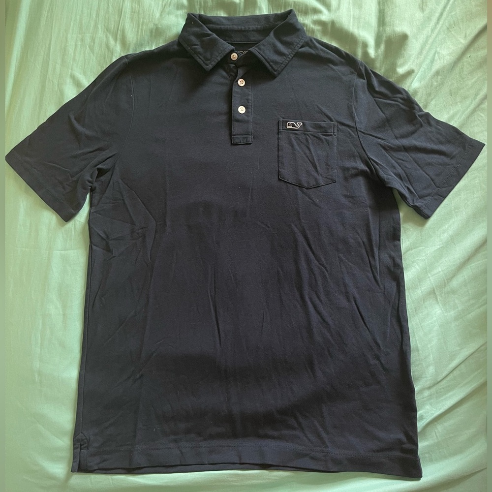 BOY’S EUC VINEYARD VINES Edgartown POLO SHIRT - SIZE 16 L Navy Blue